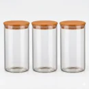 O Kit 3 Potes de Vidro Herméticos com Tampa de Bambu é a solução perfeita para armazenar alimentos com segurança, estilo e sustentabilidade.